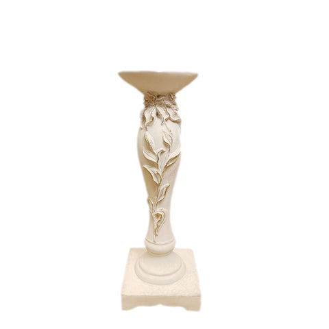 L'ART DI NACCHI Shabby chic ivory resin candlestick Ø10 H30 cm