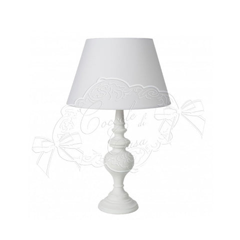 CUDDLES AT HOME INES Shabby Chic lampshade lamp white wood Ø13x37 cm
