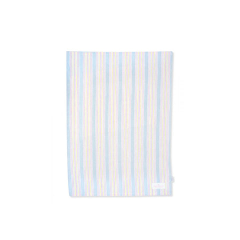 GREENGATE Torchon à rayures imprimé en coton NOIR bleu clair H 50 cm