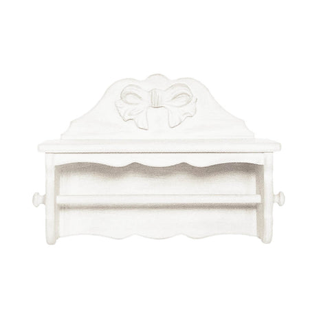 L'ART DI NACCHI Wall roll holder with bow in white wood 40x16x28 cm