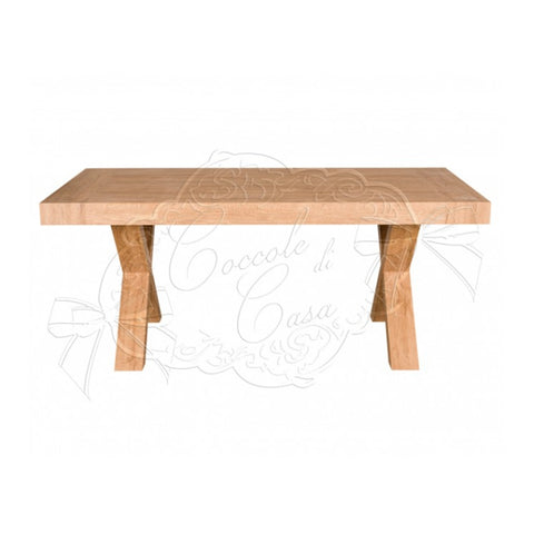 COCCOLE DI CASA Rectangular extendable table in honey-colored antiqued oak made in Italy, Shabby Chic