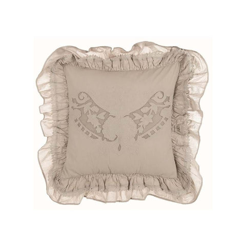 BLANC MARICLO Decorative cushion with dove gray cotton decoration 45x45 cm