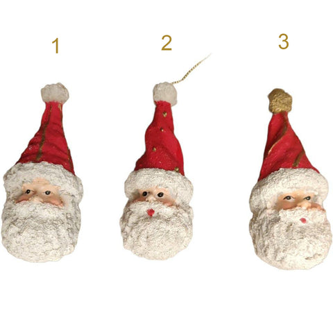 GOODWILL Père Noël avec décoration chapeau à suspendre en résine 3 variantes h10 cm
