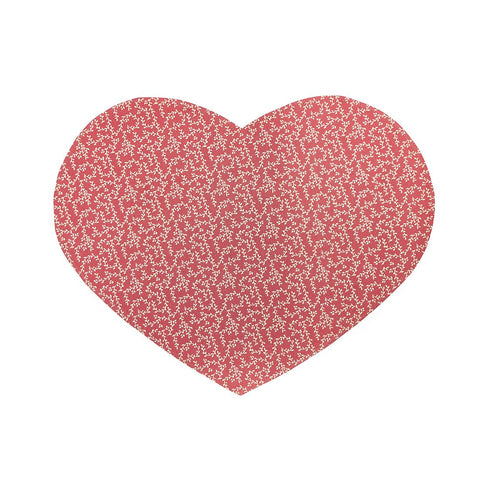 FABRIC CLOUDS Set 2 EMILY heart placemats double face pink cotton 52x36cm