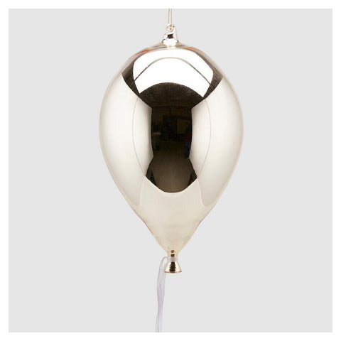 EDG - Enzo De Gasperi Large Christmas balloon to hang, Christmas decoration in shiny glass D20xH32 cm 3 variants (1pc)