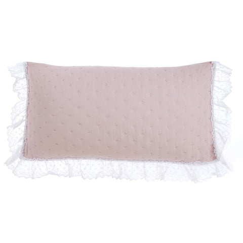 Blanc Mariclò Set 2 pillow cases with broderie anglaise trim 3 variants (1pc)