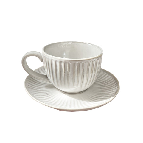 EASY LIFE Set of 6 coffee cups and saucers GALLERY WHITE white porcelain