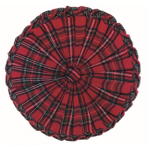 BLANC MARICLO' Round decorative cushion Christmas wheel MISTLETOE red Ø40 cm
