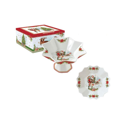 EASY LIFE Vintage line Christmas cake stand in porcelain EAS124