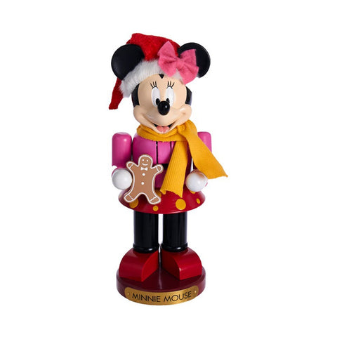 KURTADLER Statuina Minnie Mouse bambola schiaccianoci natalizia legno H25,5 cm