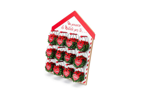 TISSU NUAGES Décoration de Noël petite guirlande avec coeur 6x6CM TXP20202