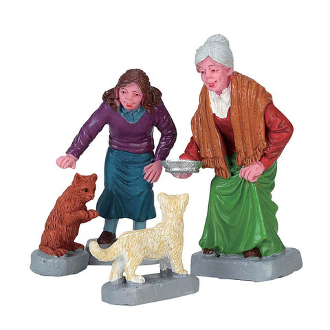 LEMAX Set of 4 cat milk characters "Cream For Kitty" for your Christmas village