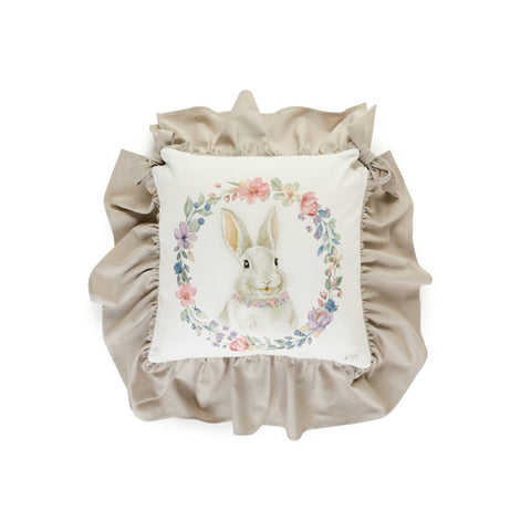 Nuvole di Stoffa Lot de 2 coussins de chaise en coton Shabby "Bunny" 40x40+15 cm