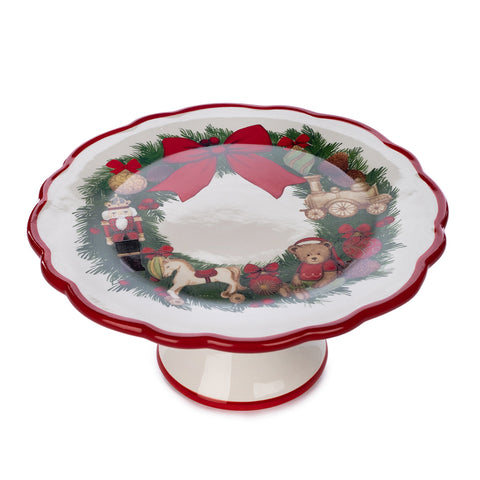 GOODWILL Christmas garland cake stand in ceramic