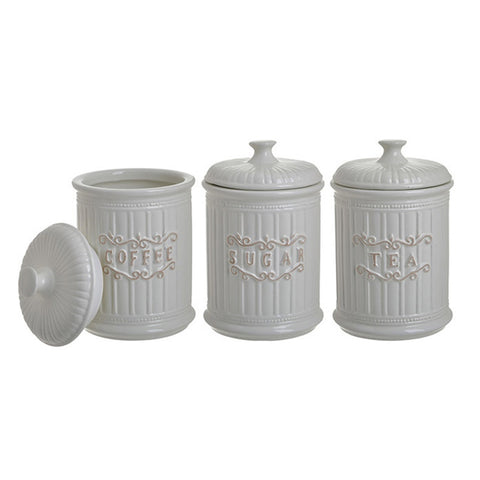 INART Set of 3 porcelain jars with lids D11xH14 cm