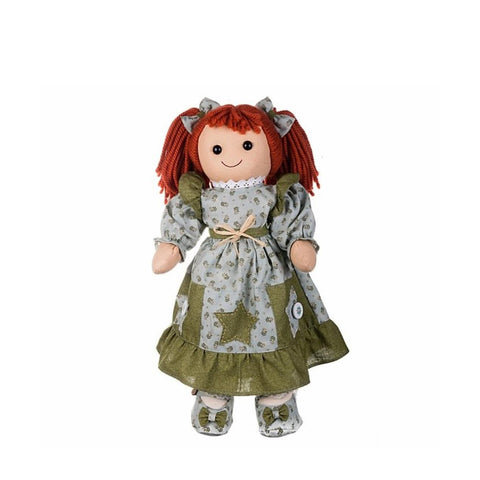 MY DOLL Laura doll with green dress cotton fabric doll H42 cm