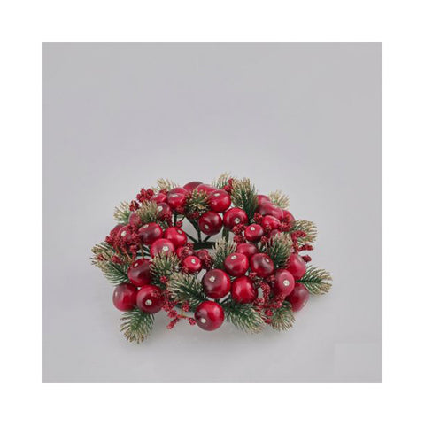 EDG Enzo De Gasperi Bougeoir couronne de pin avec pommes Décoration de Noël D24 cm