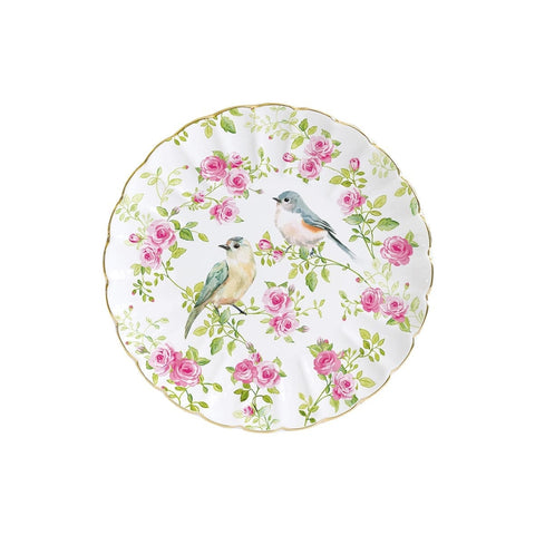 EASY LIFE Porcelain dessert plate SPRING TIME white with pink flowers Ø 19cm