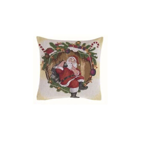 BLANC MARICLO' Christmas square cushions in GOBELIN cotton 40x40 cm A29928