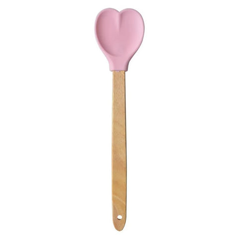 Clayre &amp; Eef Spatula with Heart in Shabby Pink Silicone 29x7 cm