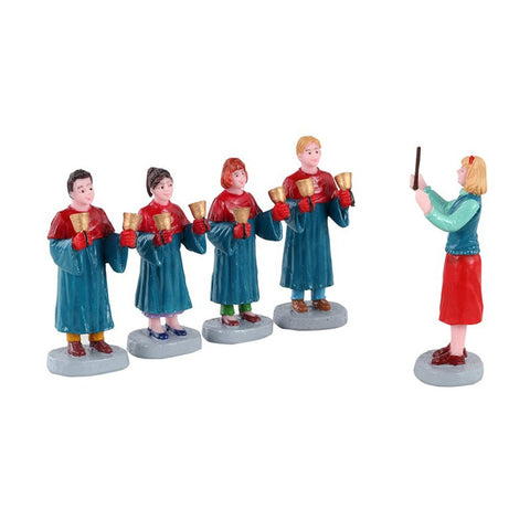 LEMAX Build your village set of choir figurines with bells 11,8x2,5x6,7h cm