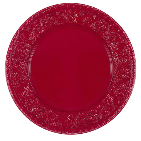BLANC MARICLO' Set of 6 red "CONCERTO" decorative underplate A29357