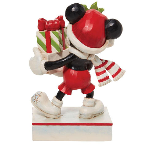 Enesco Statuina natalizia Topolino Mickey Mouse con regali Disney