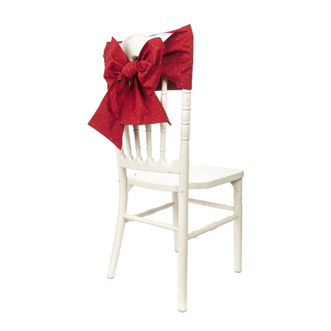 NUVOLE DI STOFFA Coprisedia fiocco decoro sedia cotone rosso 2 varianti 22x230cm
