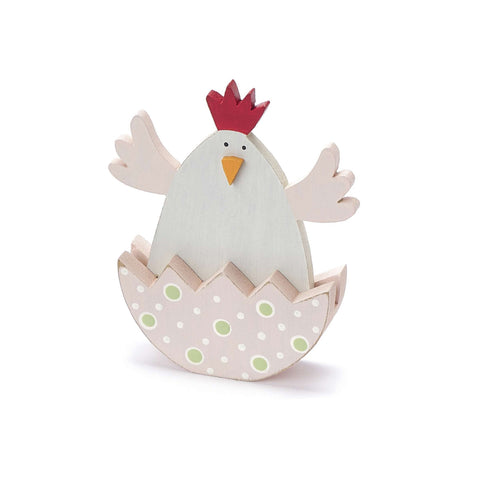 FABRIC CLOUDS Hen in the egg wood 2 variants H13 cm CDH21140