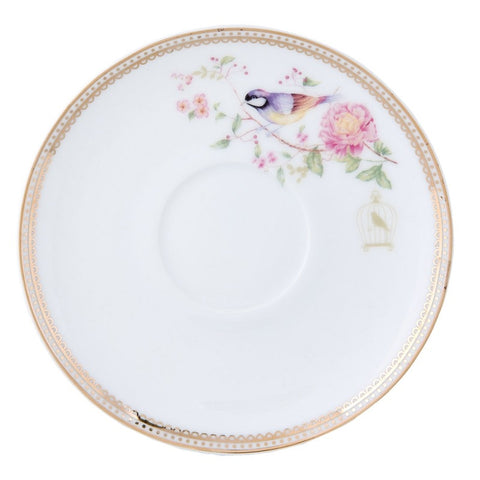 CLAYRE &amp; EEF Set 2 tasse à thé avec soucoupe en porcelaine fleurs roses 12x10x6cm