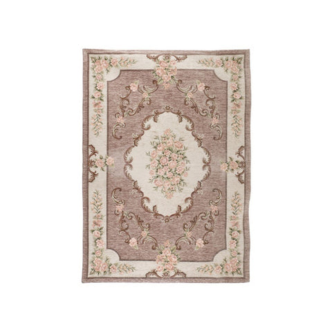 BLANC MARICLO' DORIA non-slip rectangular carpet with powder pink roses 85x150 cm