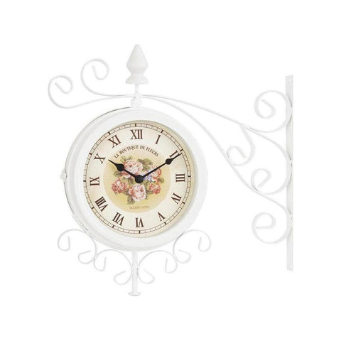 INART White metal wall station clock 40x8.5x38 cm 3-25-021-0108