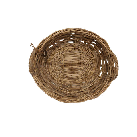 EDG Oval container basket in woven wood with handles 43xh31 cm