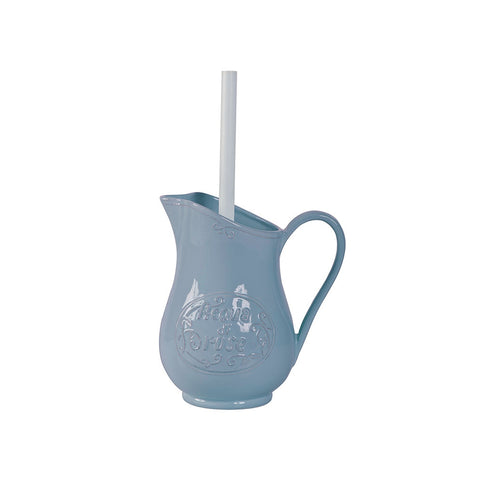 VIRGINIA CASA Toilet brush holder pitcher for toilet brush BATHROOM antique blue ceramic H17cm