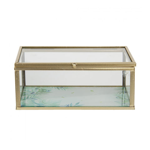 Clayre &amp; Eef Gold boîte à bijoux rectangulaire en verre deux variantes (1pc)