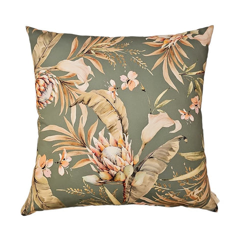 Lena flowers Cushion with floral print in cotton made in Italy