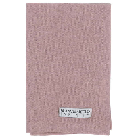 BLANC MARICLO' Set 6 Shabby Chic square napkins INFINITY 100% pink cotton 40x40 cm