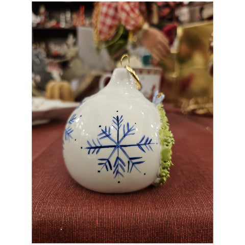 Goutte de la Nativité Sbordone en porcelaine blanche, verte fabriquée à la main