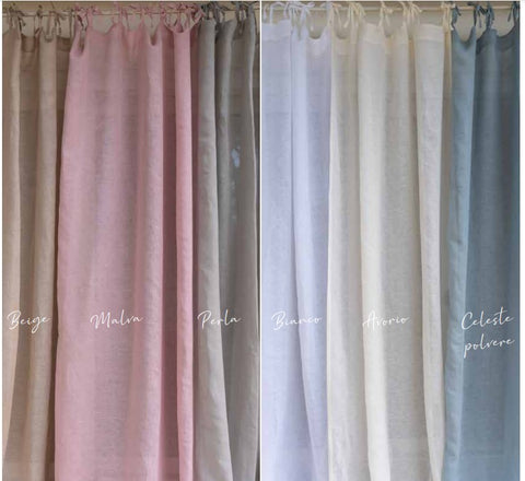 L'ATELIER 17 Shabby Chic "Soleil" linen blend bedroom curtain 140x290 cm 3 variants
