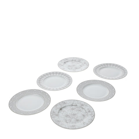 HERVIT Box Set 6 saucers in gift box, gray porcelain wedding favor idea 19,5cm
