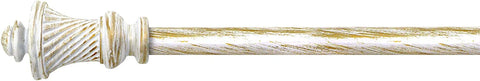 L'ATELIER 17 Bastone estensibile a parete Scettro per tenda con anelli in metallo Shabby Chic effetto anticato vintage 120-210 cm
