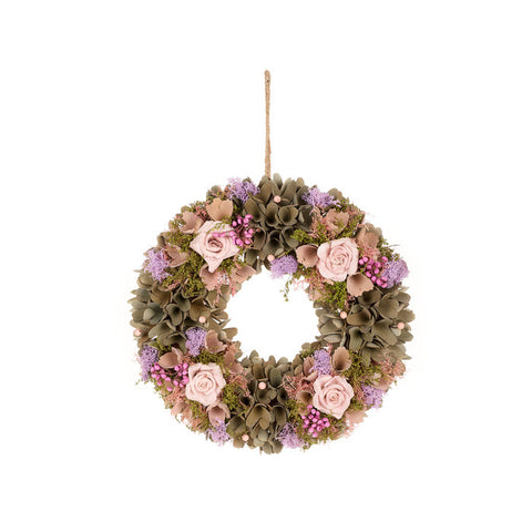 Cloth Clouds Garland with Shabby Chic flowers 32x32x7 cm