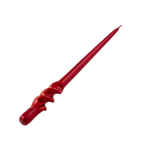 EDG Long twist candle in red wax 2xH40 cm