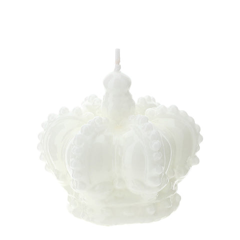 HERVIT Crown candle small decorative candle white lacquered Ø6,5 cm