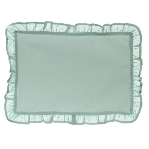 BLANC MARICLO' Set 2 rectangular placemats with green frill 33x48 cm