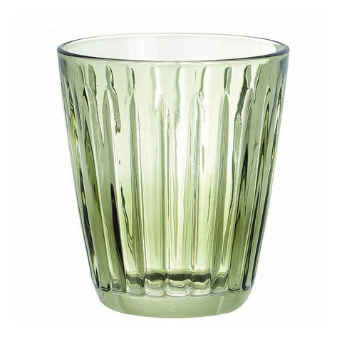 BLANC MARICLO' Set 6 verres à eau LIBIAMO verre ondulé vert Ø9 H10 cm