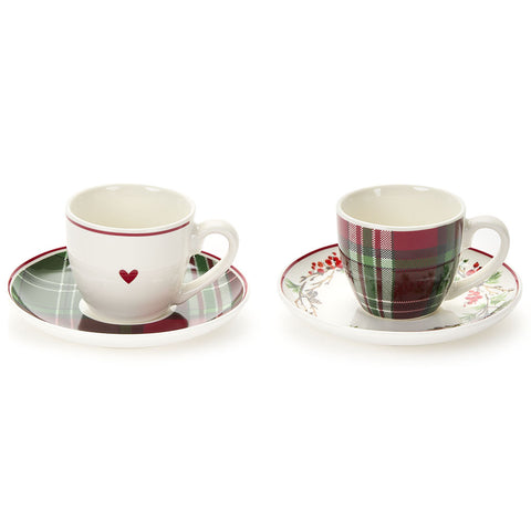 Nuvole di Stoffa Ensemble de 6 tasses à café de Noël en porcelaine Queen Mary