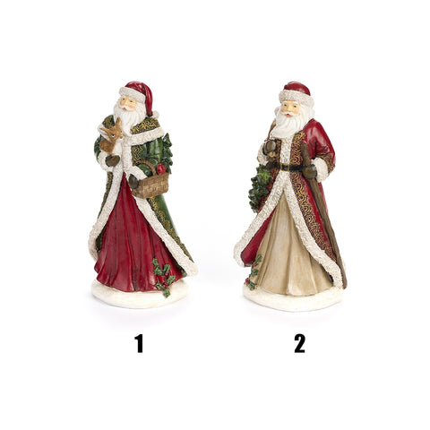FABRIC CLOUDS Figurine Père Noël en résine rouge 2 variantes 13x10x26 cm