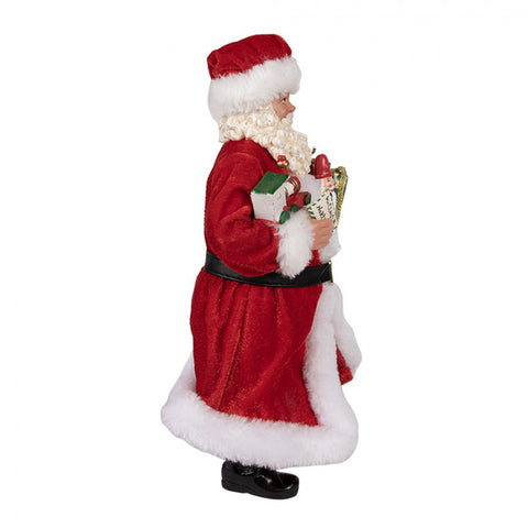 Clayre &amp; Eef Santa Claus with gifts and nutcracker 16x8xh28cm