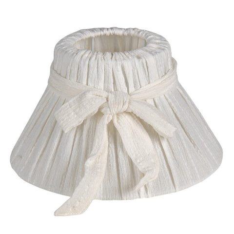 CLAYRE &amp; EEF Lampshade lamp cover removable white fabric E27 Ø22 H12 cm